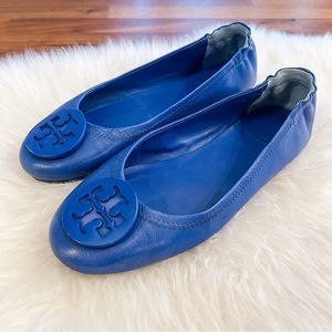 🍋 Tory Burch • Women’s Minnie Travel Ballet Flats in Cobalt Blue Size 6.5